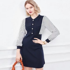 Tidig höst liten omvänd krage stickad halv cardigan